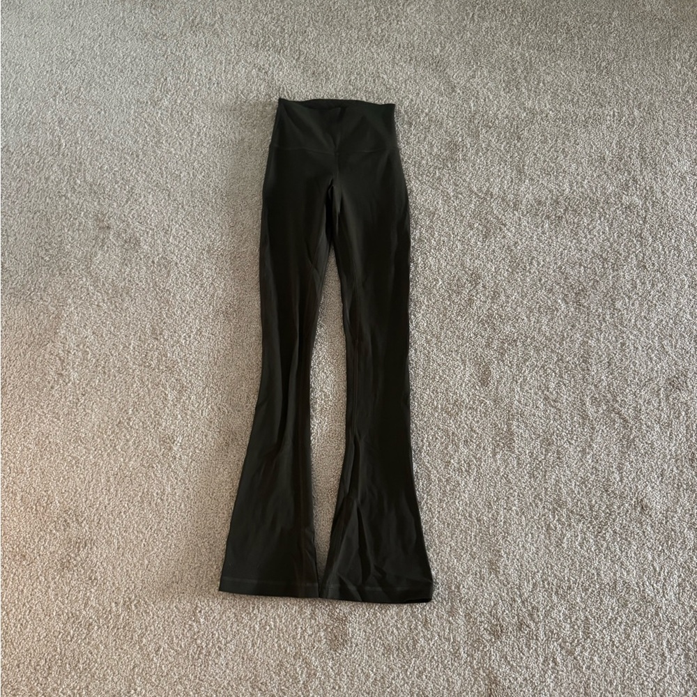 High-Waist Black Flared Leggings